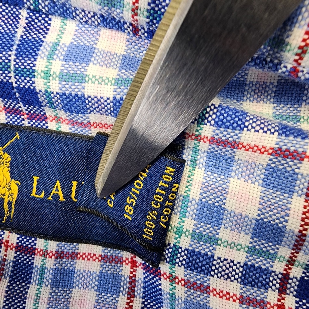 Ralph Lauren Mens XL Oxford Button Shirt Plaid Blue Green Pink Red Long Sleeve - Picture 4 of 6